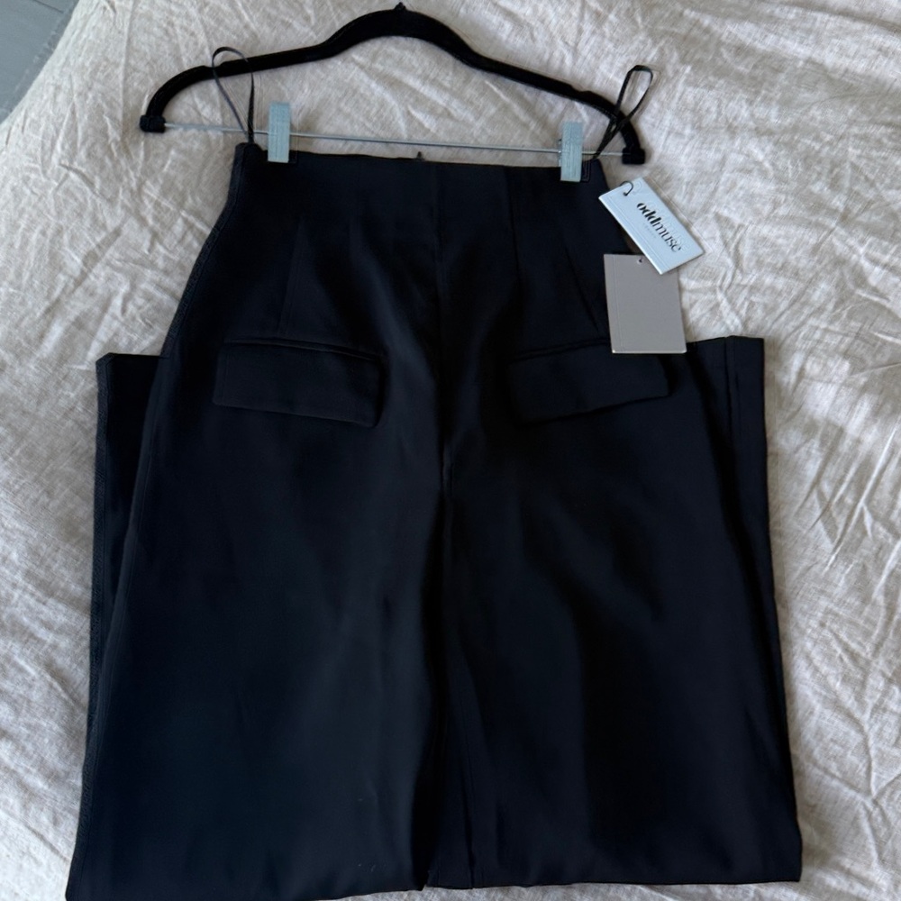 Odd muse Black Wide-Leg High-Rise wide leg Trousers